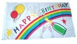 Fahne / Flagge Happy Birthday 60 x 90 cm