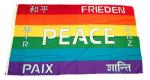 Fahne / Flagge Regenbogen Peace Frieden 60 x 90 cm