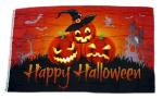 Fahne / Flagge Happy Halloween Kürbis Hexe 60 x 90 cm