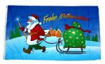 Fahne / Flagge Frohe Weihnachten Schlitten Stern 60 x 90 cm