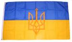 Fahne / Flagge Ukraine Wappen 90 x 150 cm