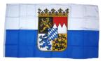 Fahne / Flagge Freistaat Bayern Wappen blau / weiß 90 x 150 cm