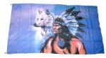 Fahne / Flagge Indianer Wolf 90 x 150 cm