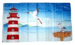 Fahne / Flagge Leuchtturm Storch 90 x 150 cm