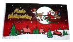 Fahne / Flagge Frohe Weihnachten Schlitten rot 90 x 150 cm