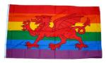 Fahne / Flagge Wales Regenbogen 90 x 150 cm