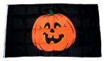 Fahne / Flagge Happy Halloween Kürbis black 90 x 150 cm