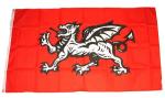 Fahne / Flagge England weißer Drache 90 x 150 cm