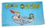 Fahne / Flagge Frohe Ostern Maler Hase 90 x 150 cm