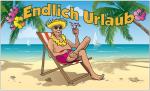 Fahne / Flagge Endlich Urlaub Strand 90 x 150 cm