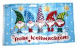 Fahne / Flagge Frohe Weihnachten Wichtel 90 x 150 cm