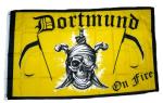 Fahne / Flagge Dortmund on Fire gelb 90 x 150 cm