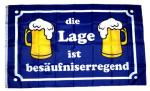 Fahne / Flagge Bier Die Lage ist besäufniserregend 90 x 150 cm