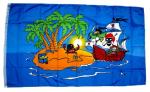 Fahne / Flagge Pirateninsel Schiff 90 x 150 cm