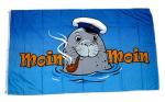 Fahne / Flagge Seehund Moin Moin Pfeife 90 x 150 cm