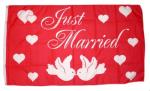 Fahne / Flagge Just Married Hochzeit 90 x 150 cm