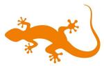 Aufkleber Sticker Lizard Eidechse orange