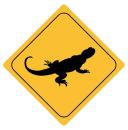 Aufkleber Sticker Achtung Eidechse Lizard Gecko