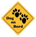 Aufkleber Sticker Achtung Dog an Bord