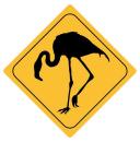 Aufkleber Sticker Achtung Flamingo