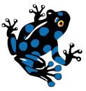 Aufkleber Sticker Frosch schwarz blau