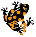 Aufkleber Sticker Frosch schwarz orange