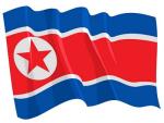 Fahnen Aufkleber Sticker Nordkorea wehend