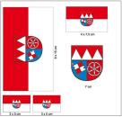 Fahnen Aufkleber Set Unterfranken