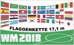 Flaggenkette WM 2018 32 Teilnehmerländer 17 m