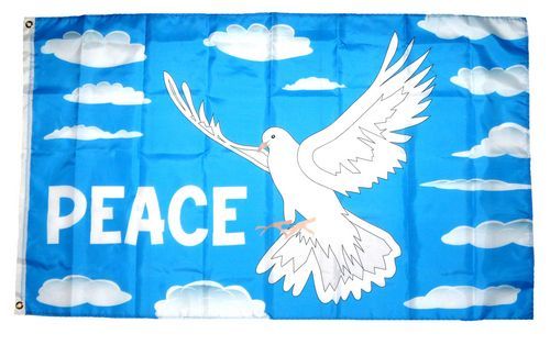 Fahne Flagge Frieden Peace Friedensfahne mit Taube Flagge Frieden und  Freiheit Flagge Blau Himmel Frieden Taube Flagge 90x150cm Friedensfahne  Peace Zeichen Flagge Peace Frieden Flagge Friedenstaube : : Garten