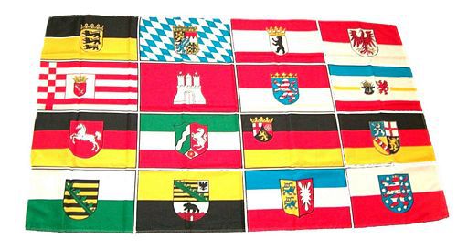 Fahne / Flagge Deutschland 16 Bundesländer 60 x 90 cm, Größe 60 x 90 cm, Sonderformate