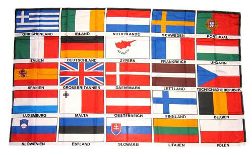 Fahne / Flagge Europa 25 Länder 60 x 90 cm, Größe 60 x 90 cm, Sonderformate